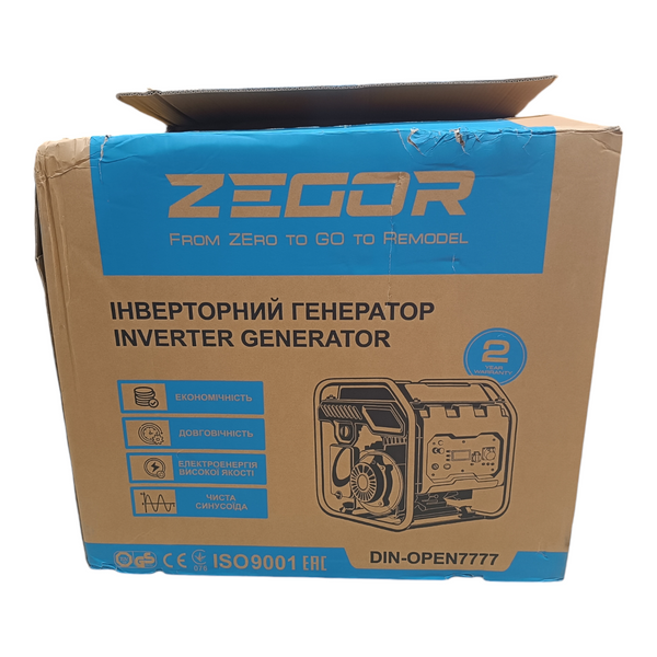 Инверторный генератор Zegor DIN-OPEN7777 7,5/8,0 кВт DIN-OPEN7777 фото