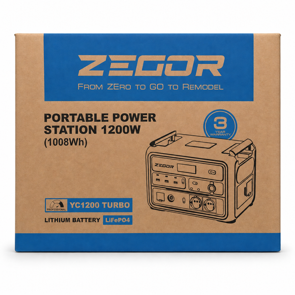 Портативная зарядная станция ZEGOR YC1200 TURBO 1200 Вт, 1008 Вт&middot;ч YC1200 TURBO фото