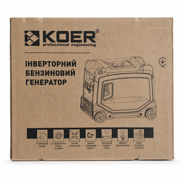 Генератор бензиновый инверторный KOER KU.3800iE 3,5/3,8 кВт, электростарт KR3428 фото