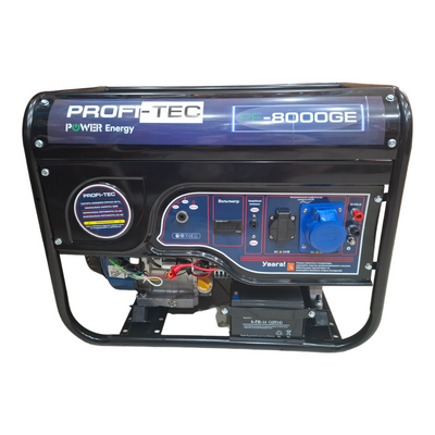 Генератор бензиновый PROFI-TEC PE-8000GE 8.0 кВт, электростартер 004765 фото