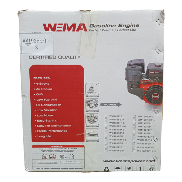 Двигун бензиновий WEIMA WM192FE-S (шпонка, вал 25 мм, 18,0 к.с.) ел.стартер  WEIMAWM192FE-S фото